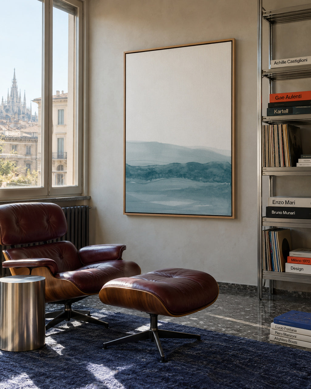 Watercolor Landscape N 21 - Framed canvas in an interior