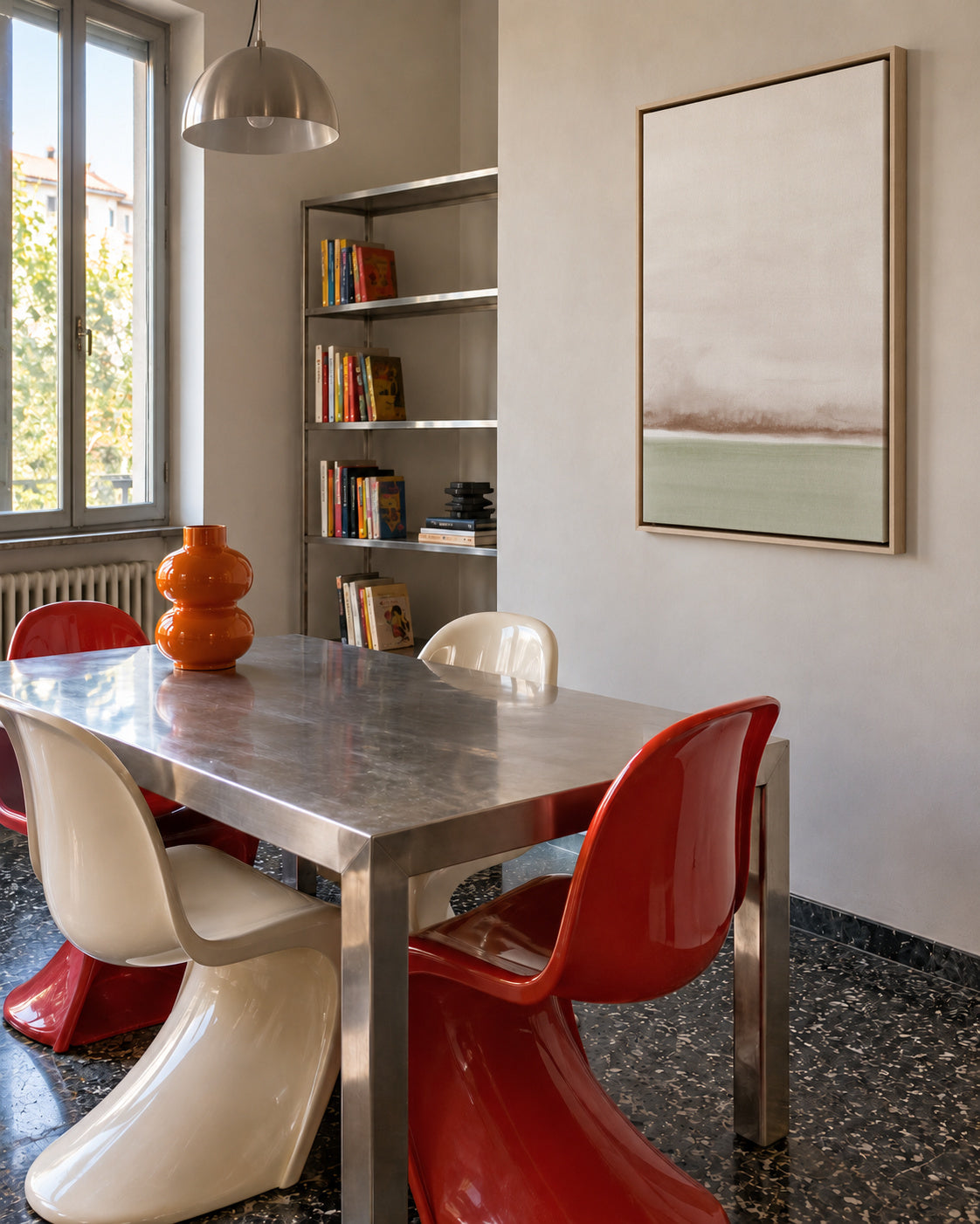 Watercolor Landscape N 24 - Framed canvas in an interior