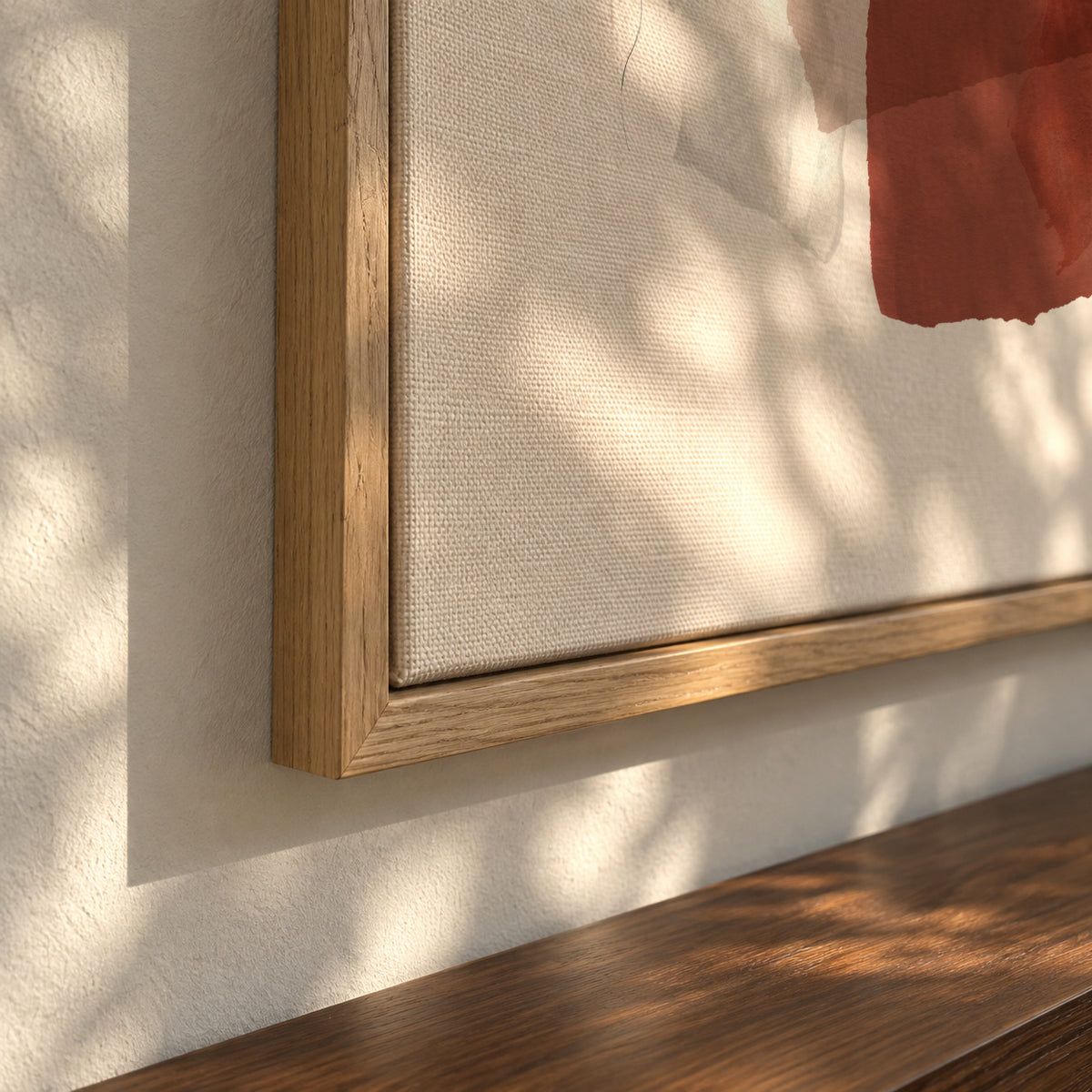 Abstract N 35 - Burnt Orange - Framed canvas detail