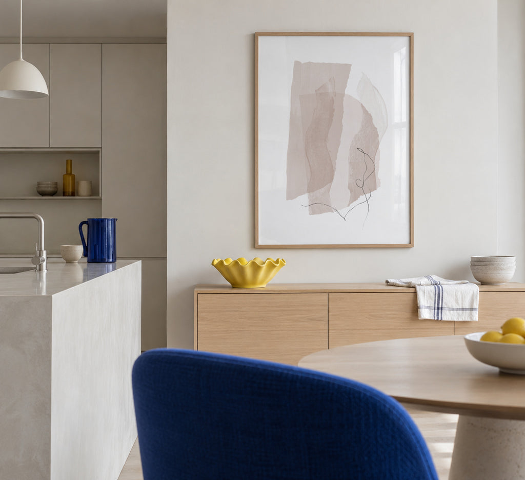 Abstract N 39 - Neutral Colors - Framed poster in an interior