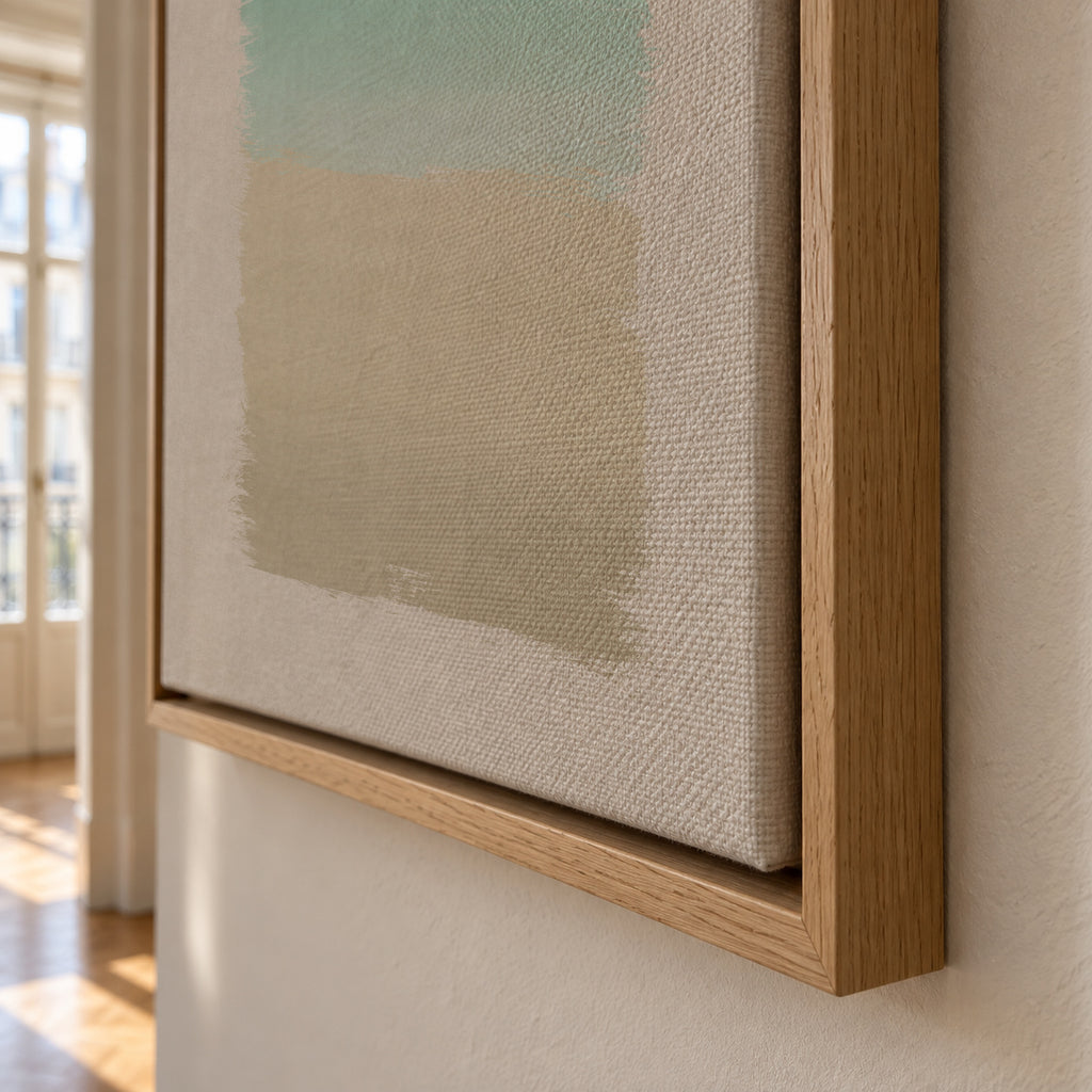 Turquoise abstract - Framed canvas detail