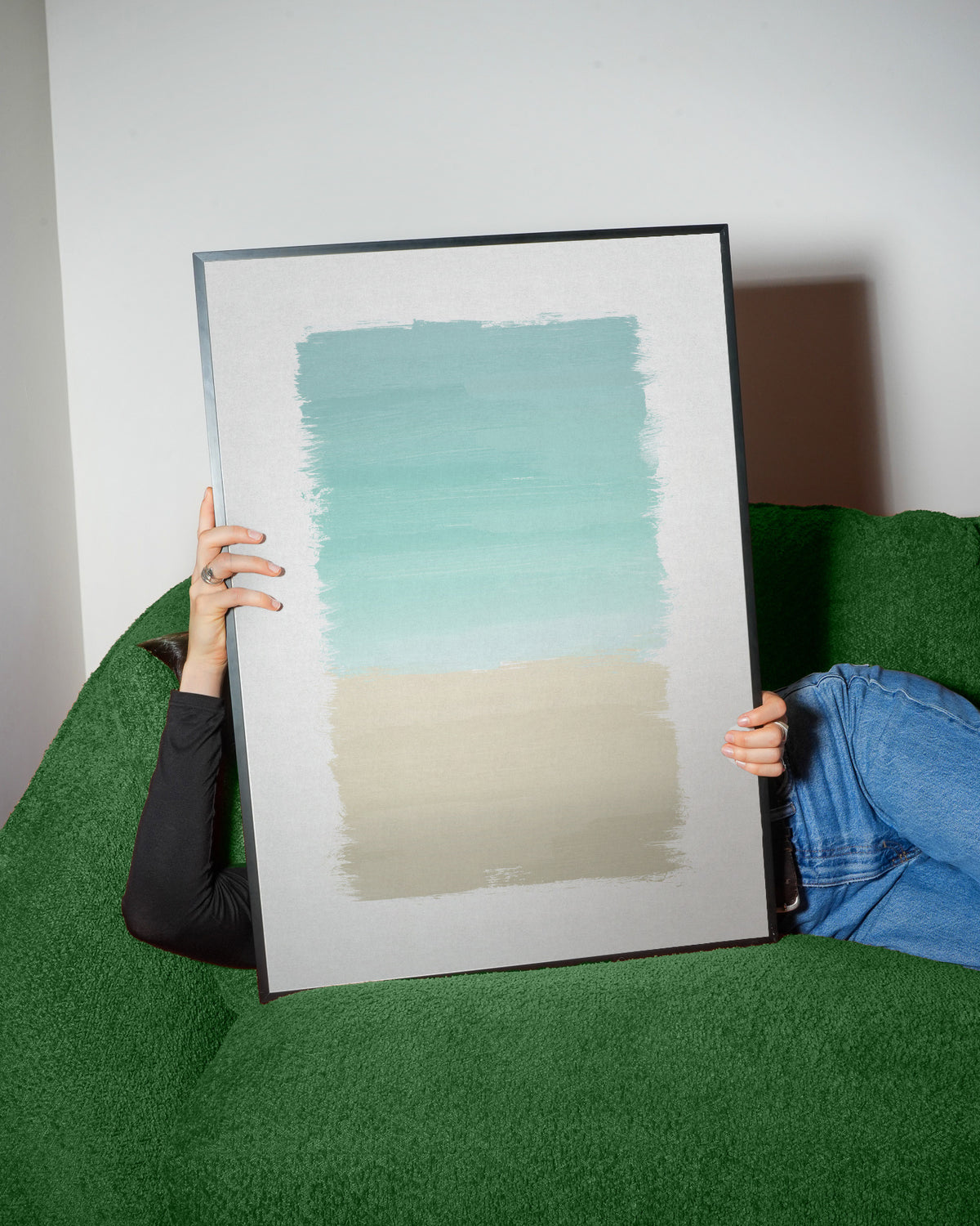 Turquoise abstract - Framed poster detail