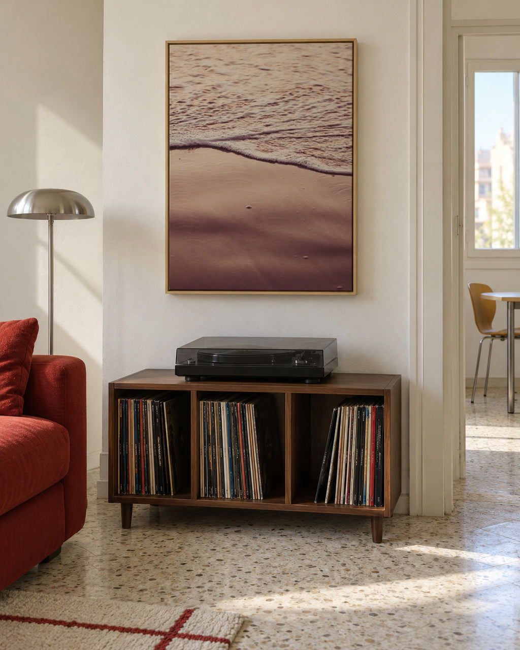 Sunset Waves - Framed canvas in an interior
