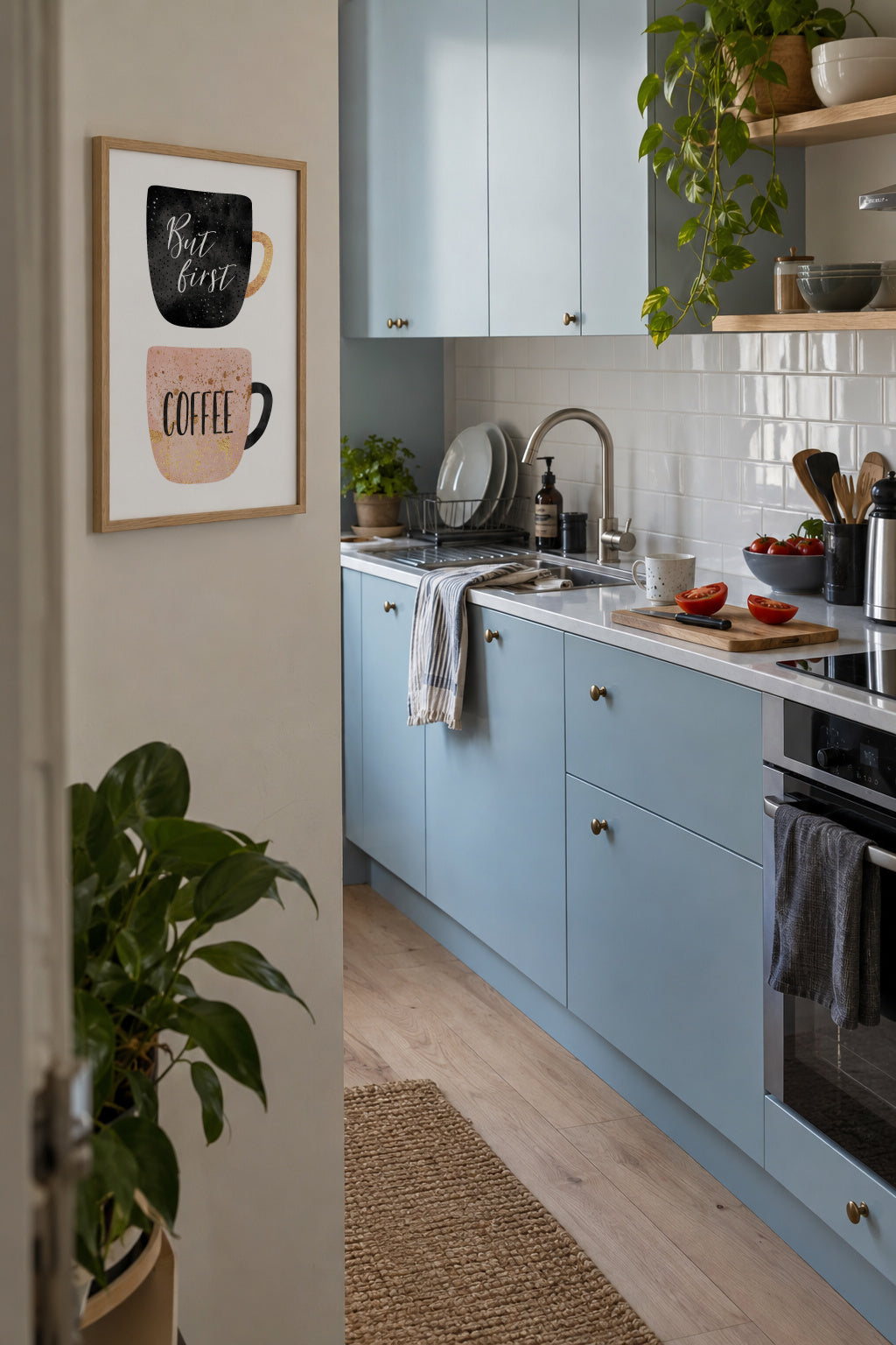 But first coffee - Framed poster in an interior