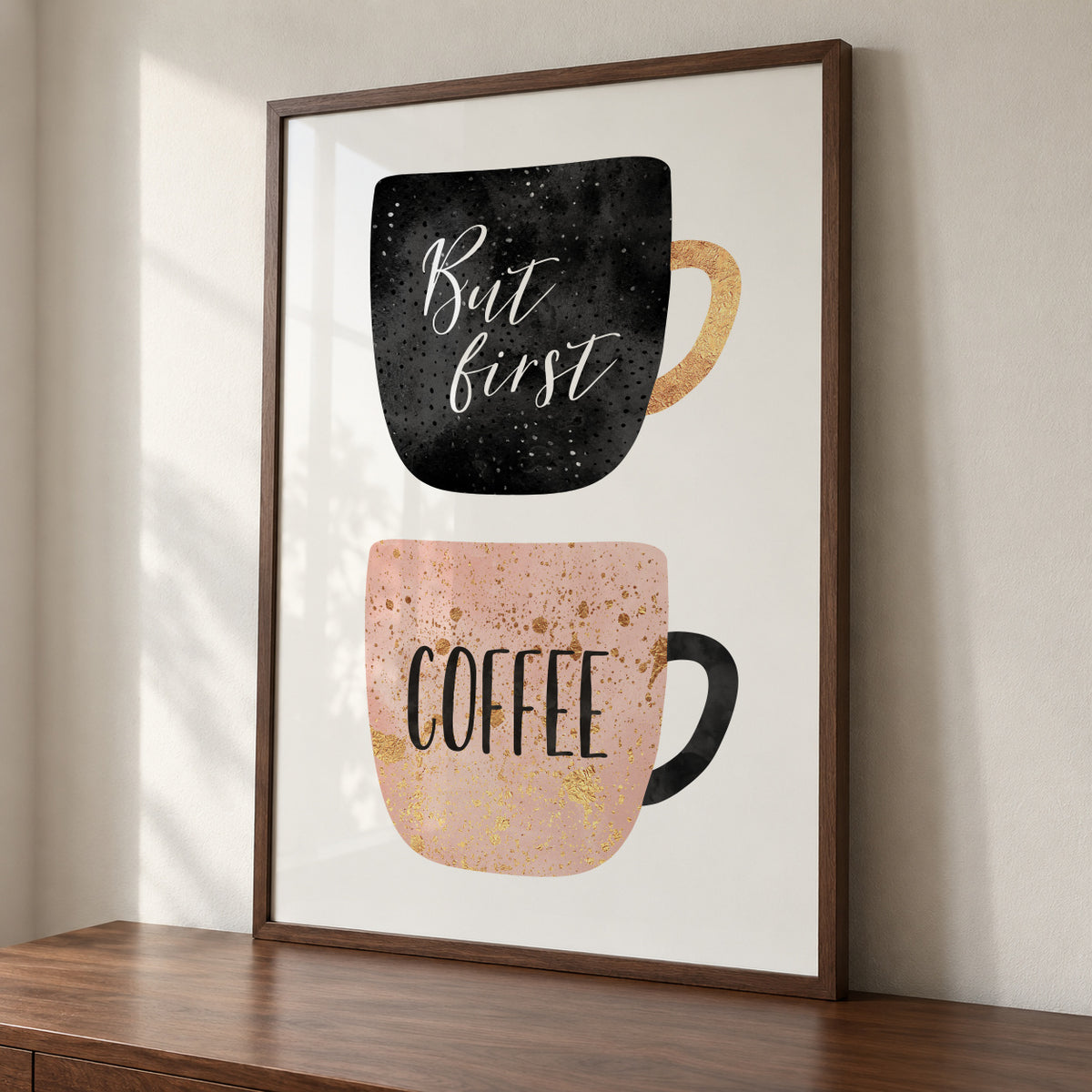 But first coffee - Framed poster detail