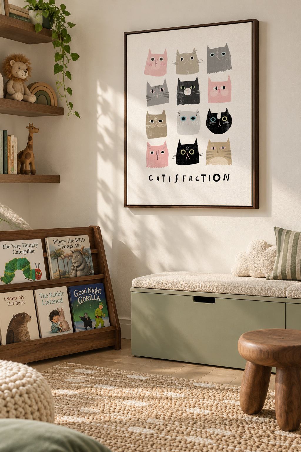 Catisfaction 1 - Framed canvas in an interior