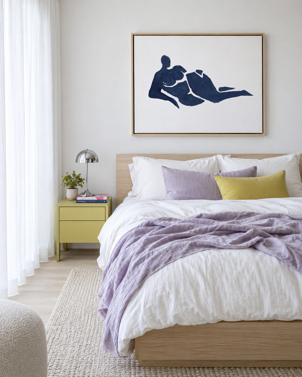 Lying Down - Framed canvas in an interior