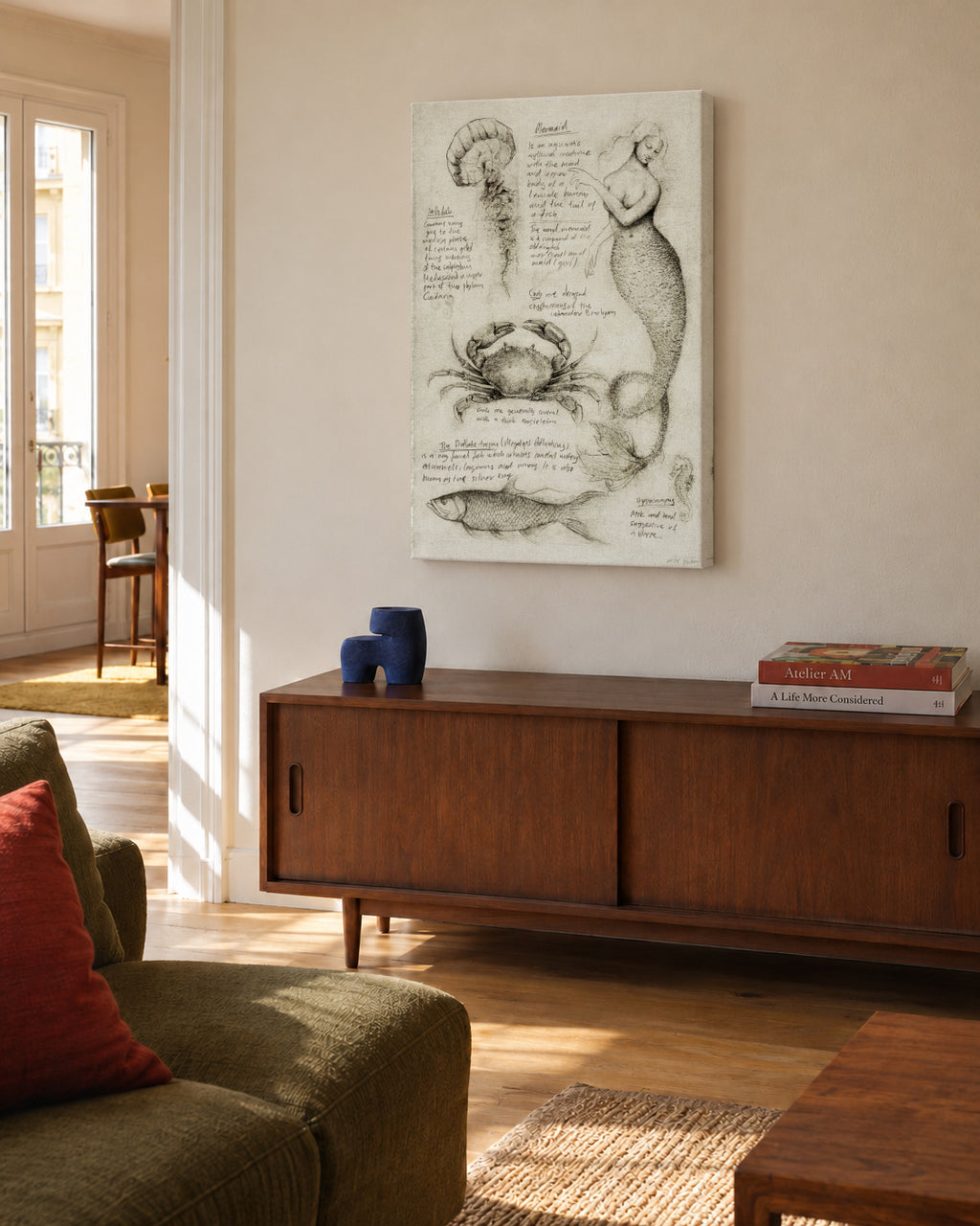 Sea Animals - Unframed canvas in an interior