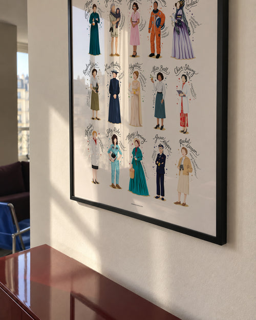 Women of Science - Framed poster in an interior