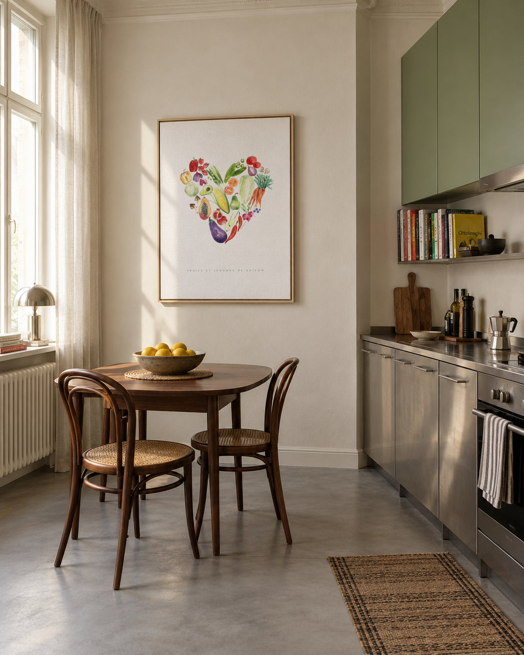 Veggie heart - Framed canvas in an interior