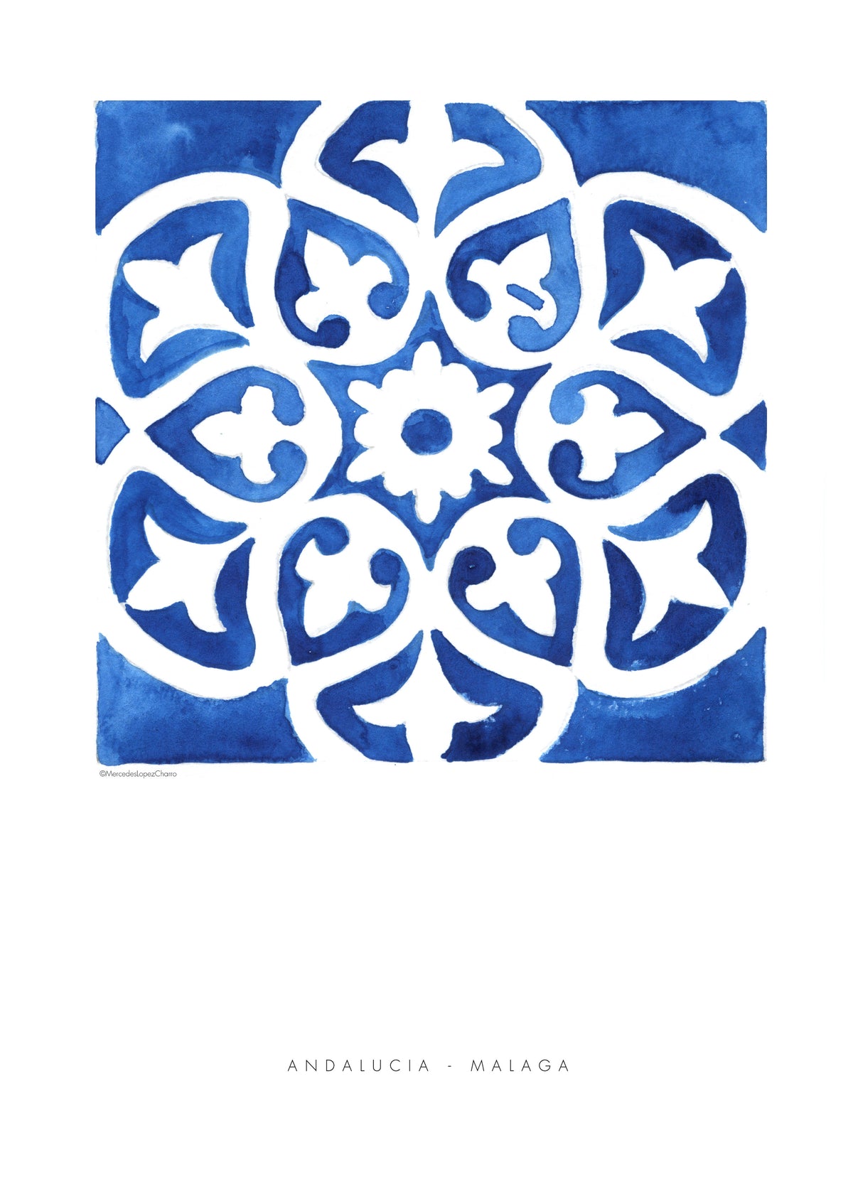 Tile Malaga blue - Unframed art print