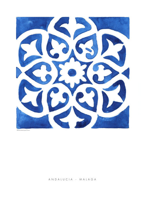 Tile Malaga blue - Unframed art print