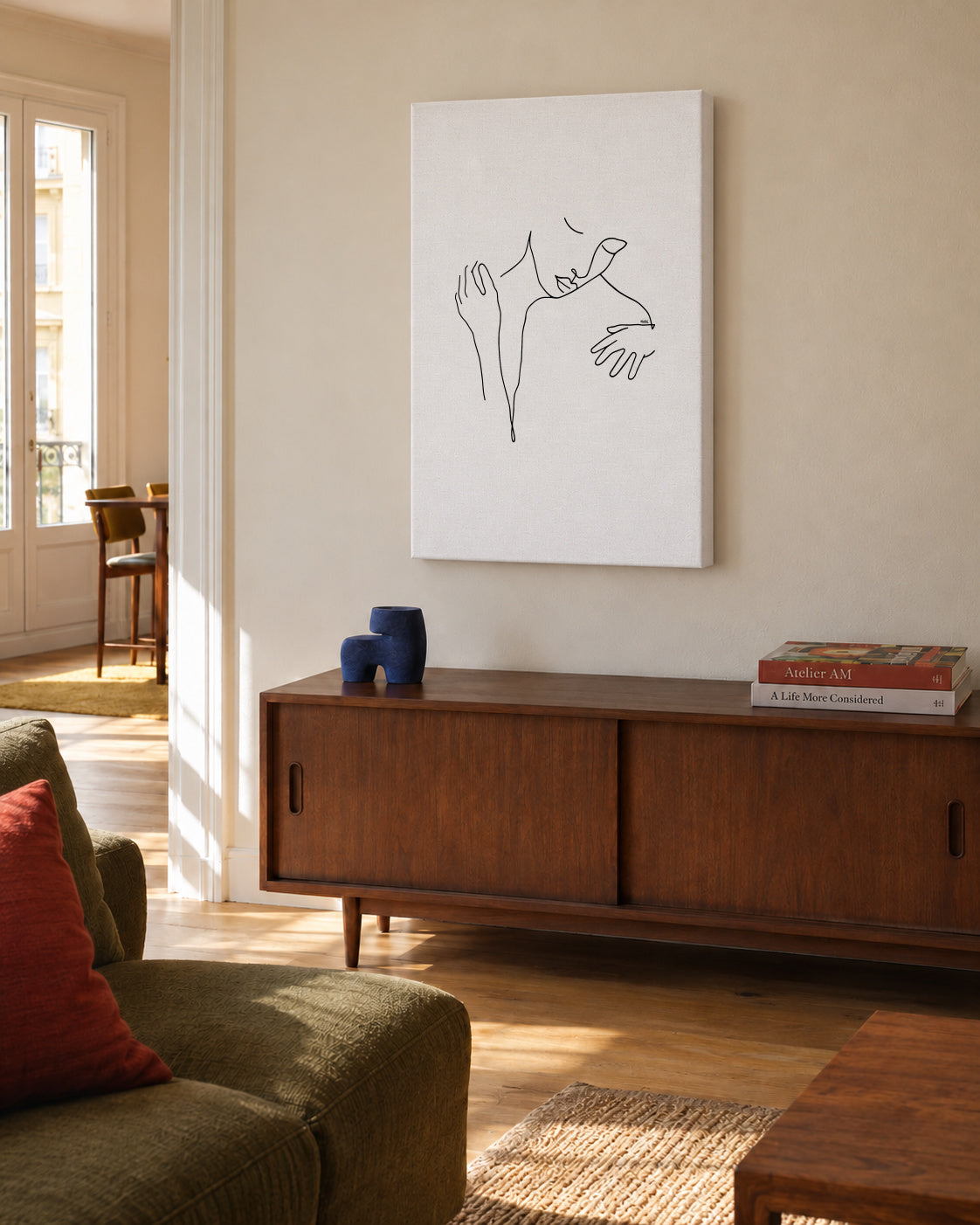 Embrace - Unframed canvas in an interior