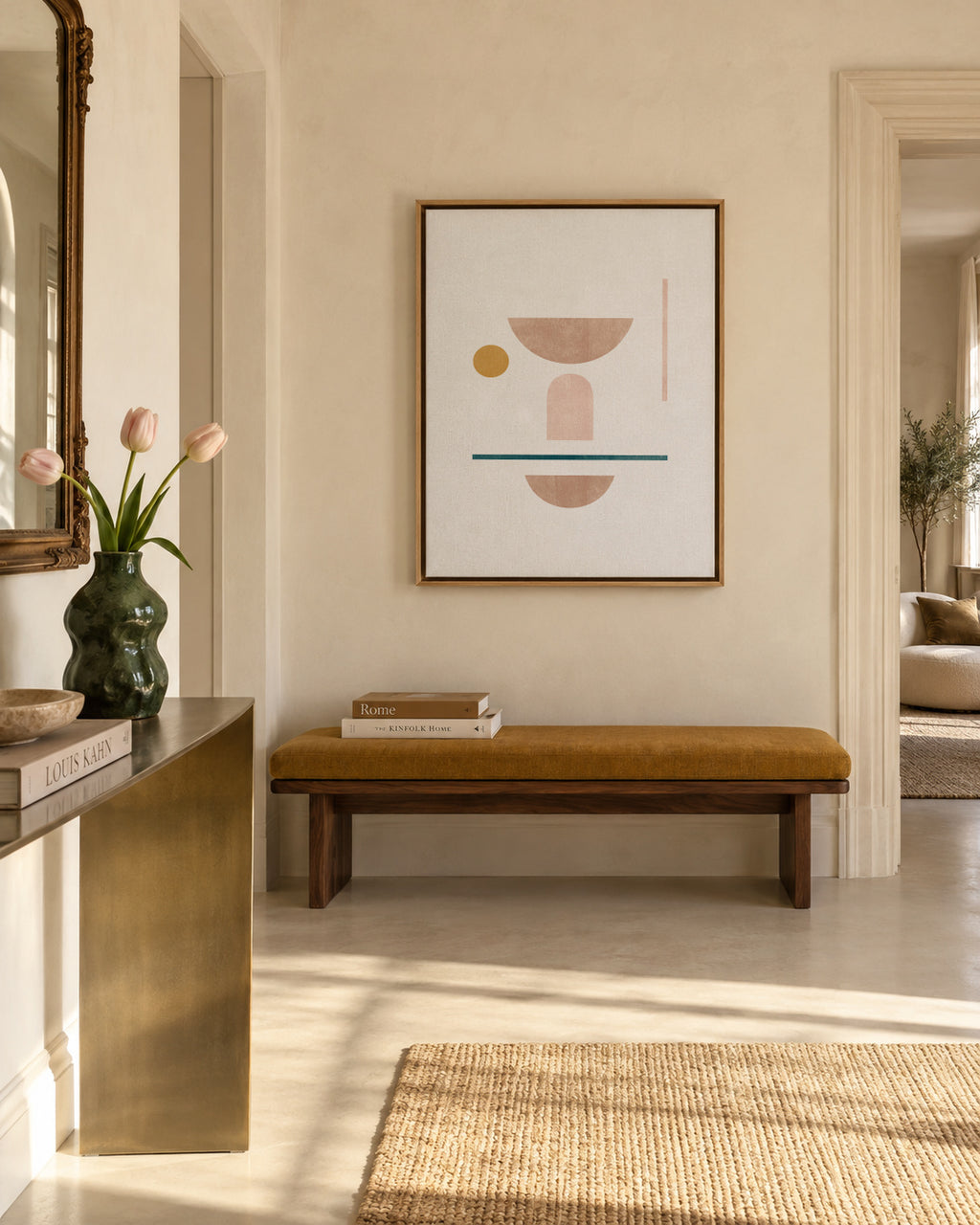 Geometric No 02 - Framed canvas in an interior