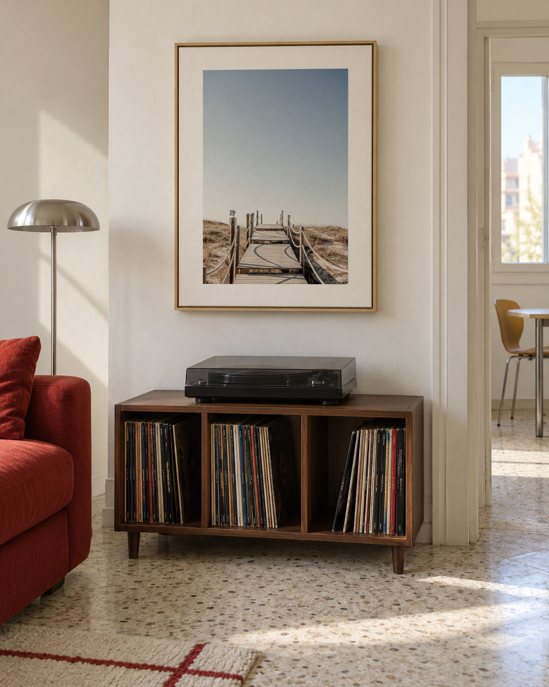 Formentera VII - Framed canvas in an interior