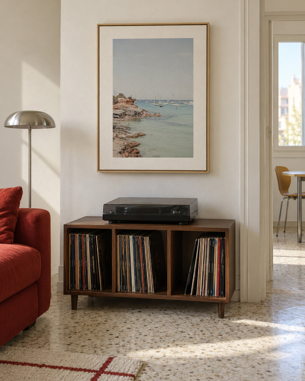 Formentera XXIV - Framed canvas in an interior
