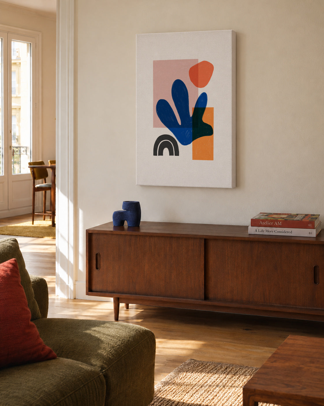 Boho Blue - Unframed canvas in an interior