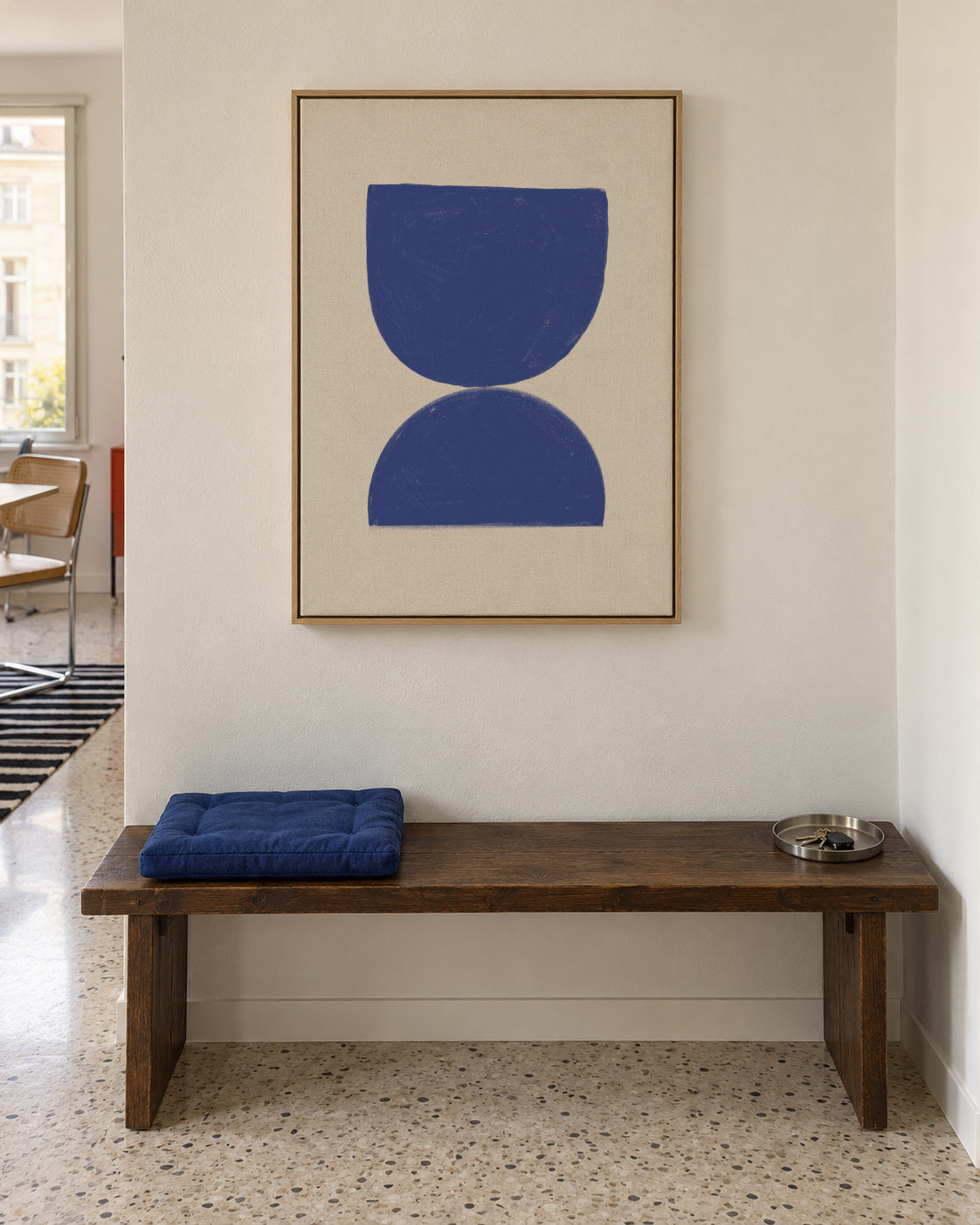 Rumi Blue - Framed canvas in an interior