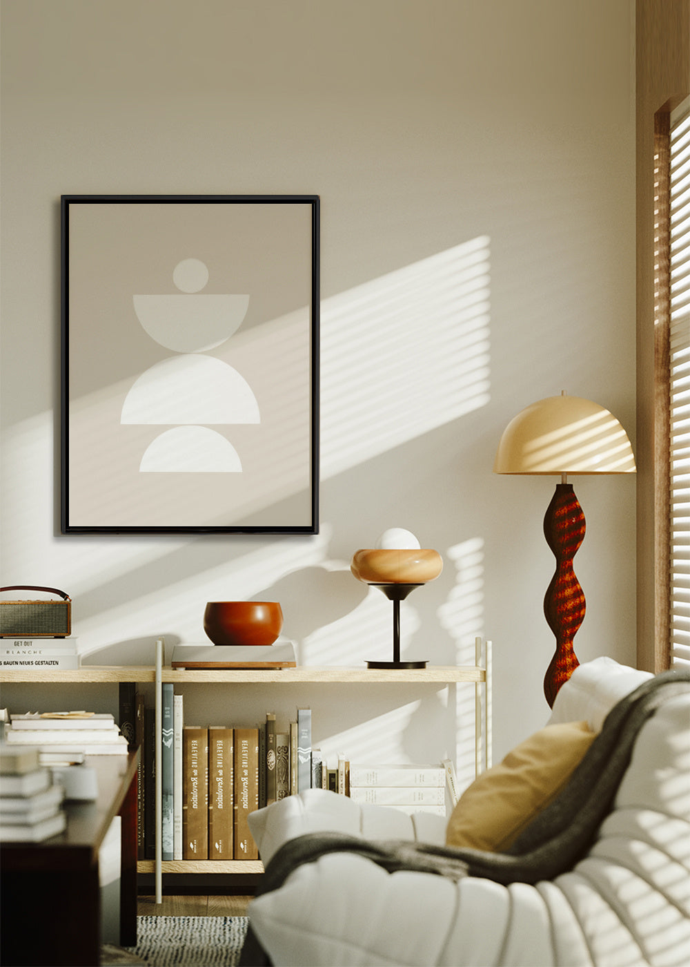 MCM White - Framed canvas in an interior