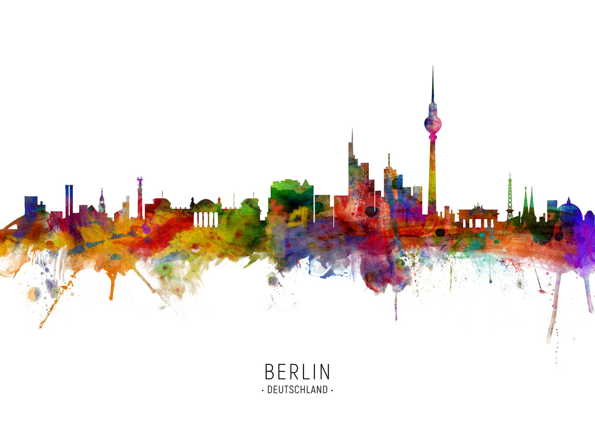Berlin Skyline multicolor - Unframed art print