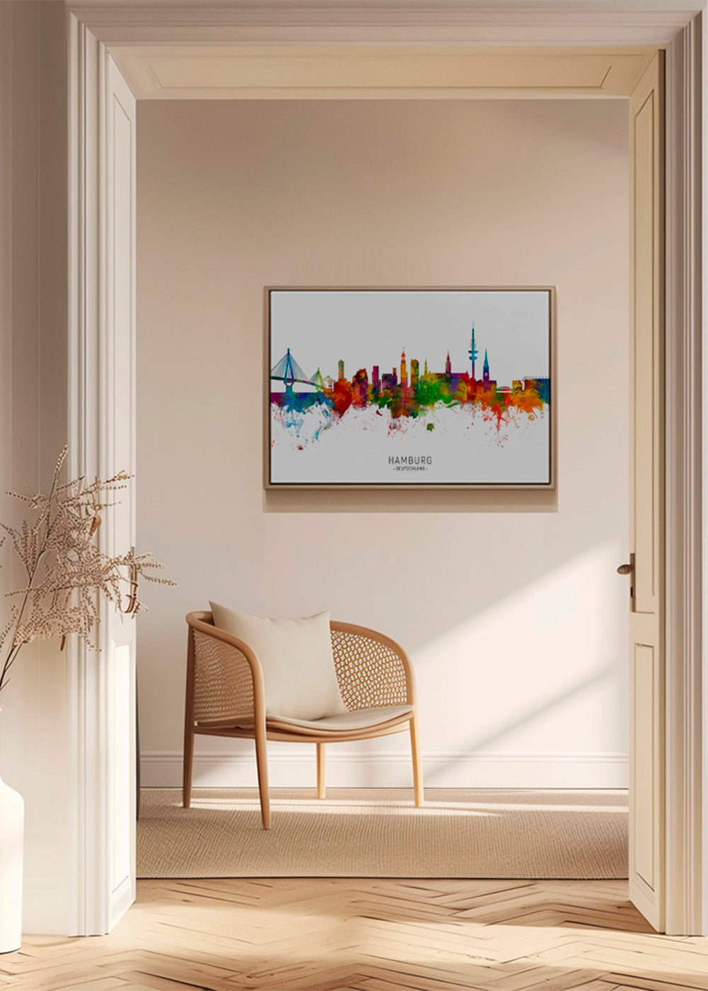 Hamburg skyline multicolour