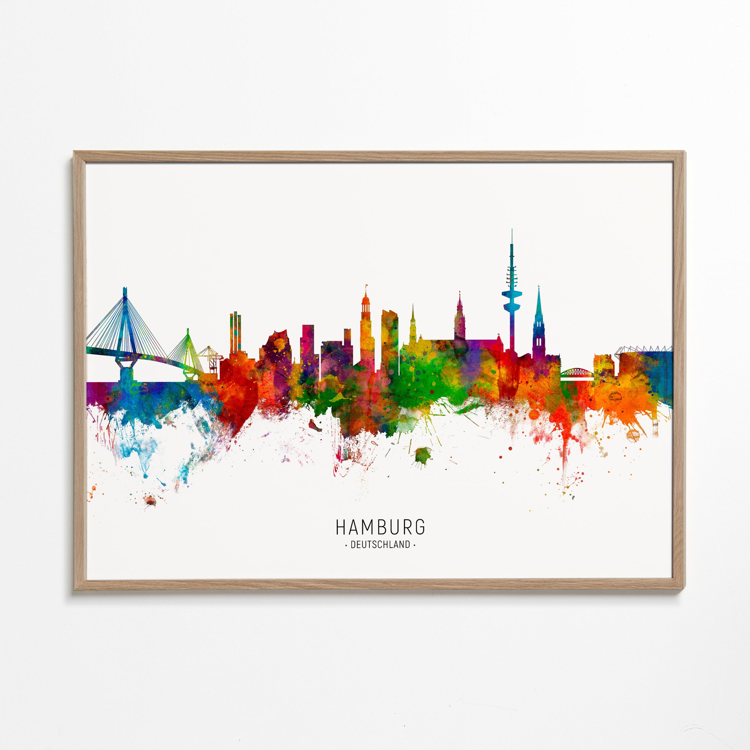 Hamburg skyline multicolour