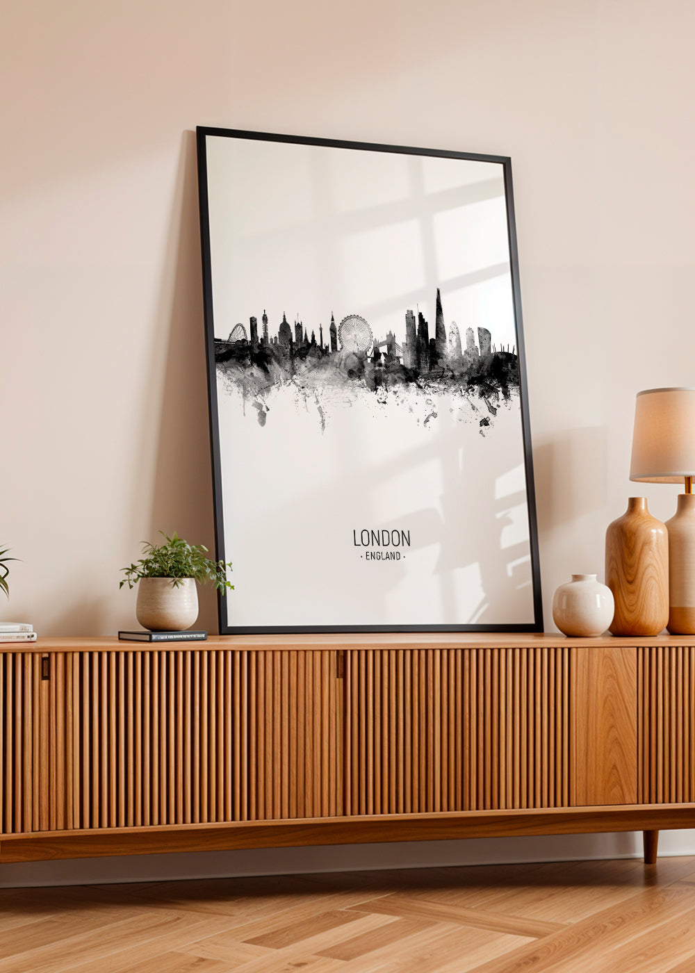 Travel poster London skyline ink silhouette | Wall art, framed