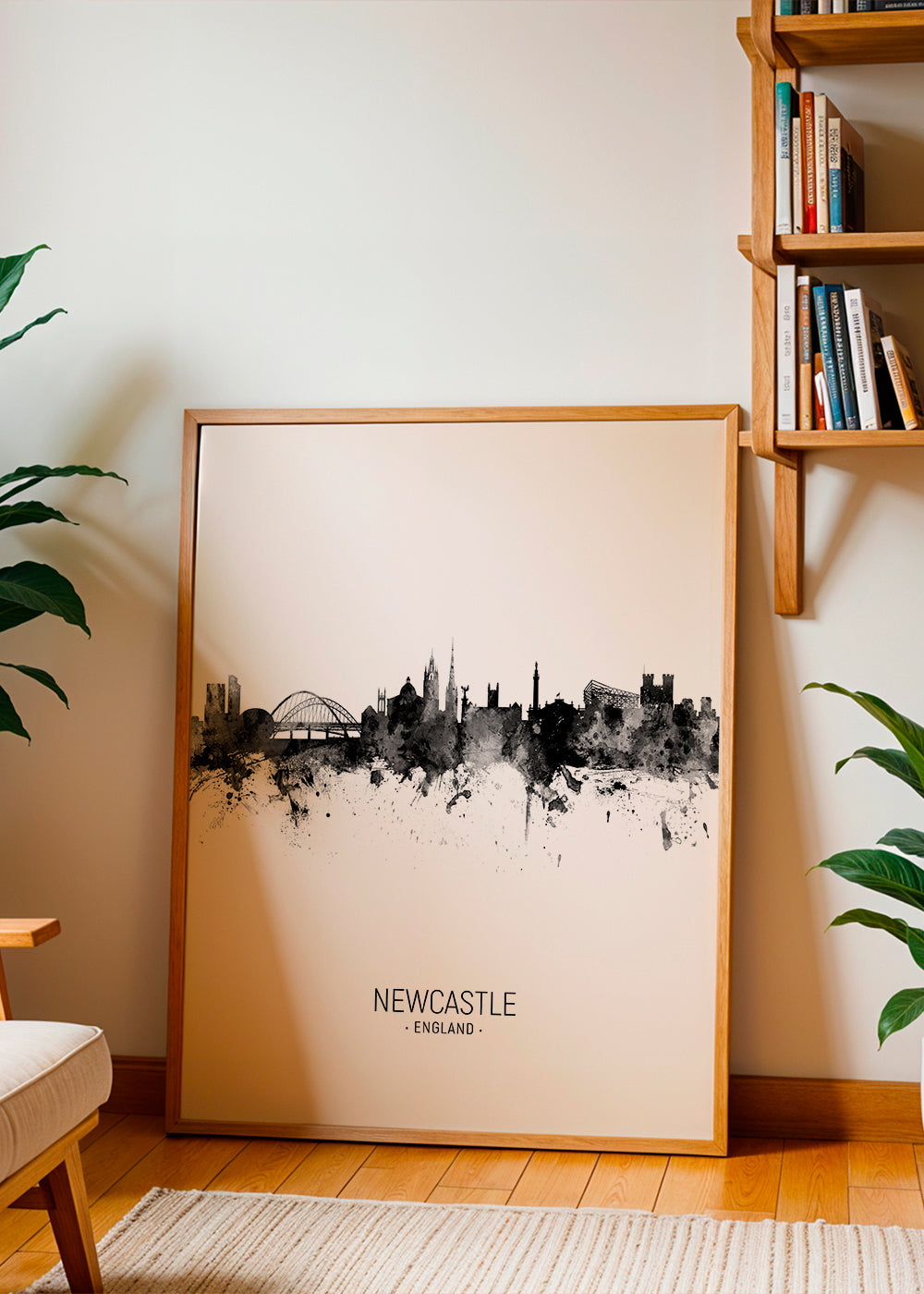 Newcastle skyline black and white