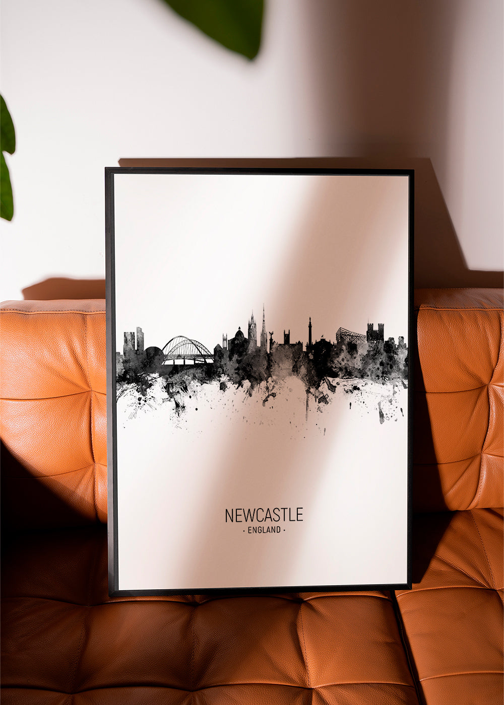 Newcastle skyline black and white