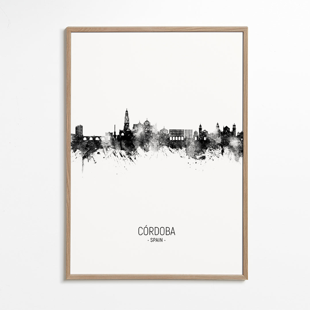 Córdoba skyline black and white