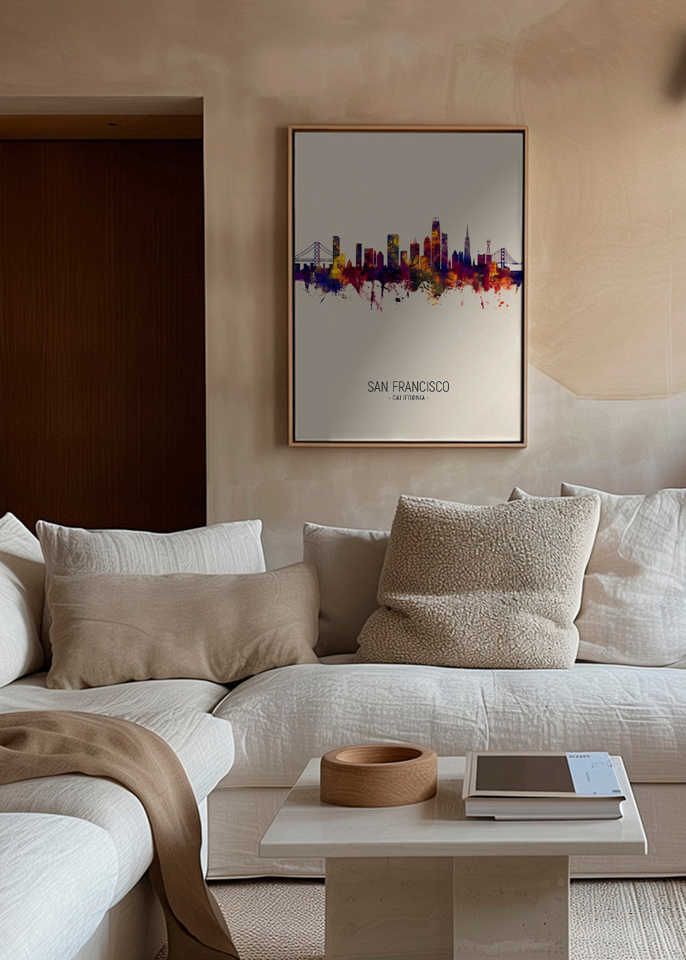 San Francisco skyline beige