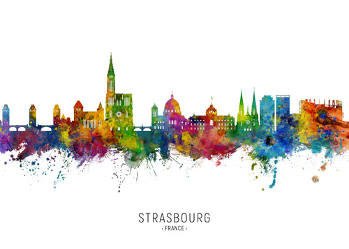 Strasbourg Skyline multicolor - Unframed art print