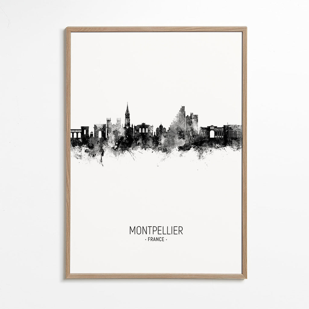 Montpellier Skyline black and white