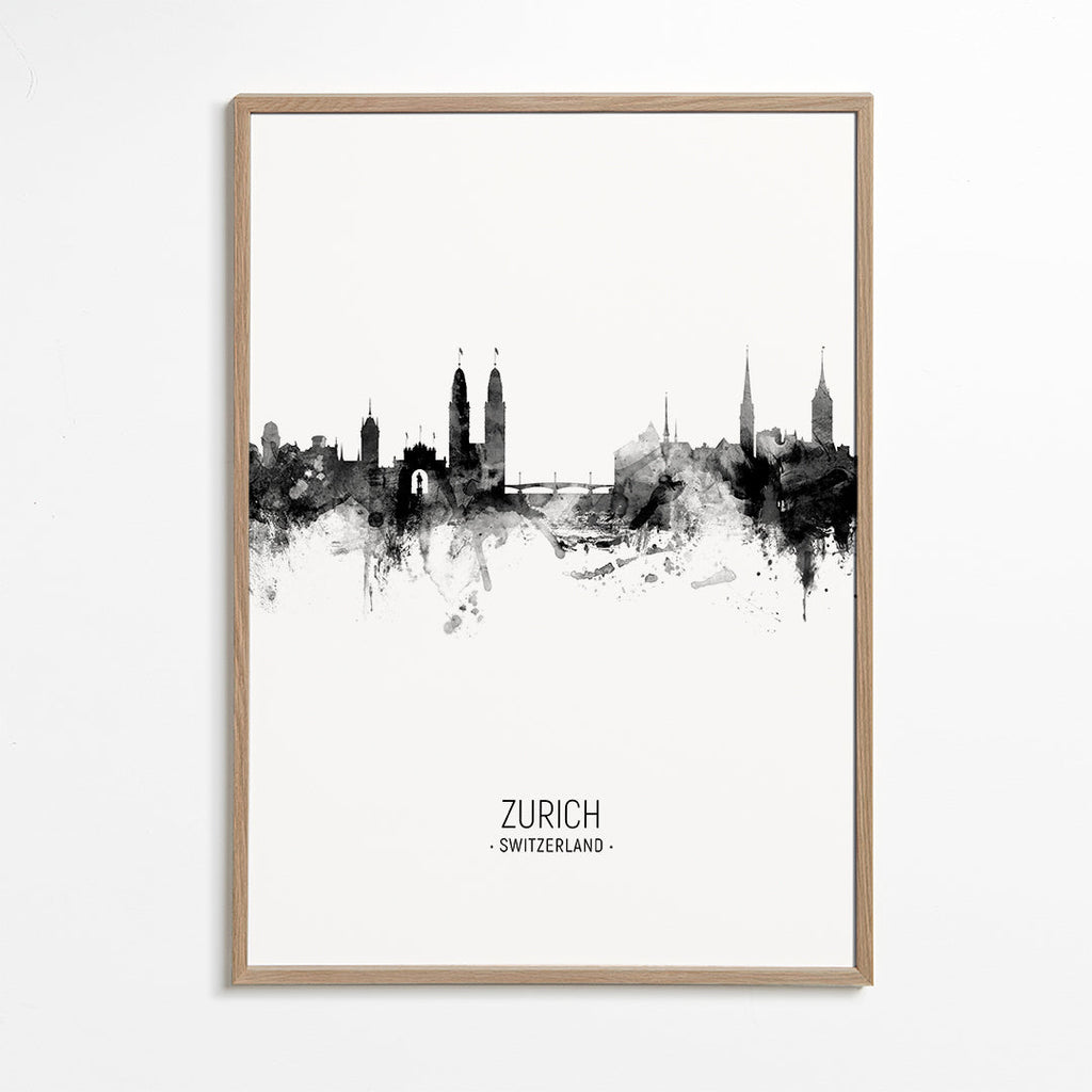 Zurich Skyline black and white