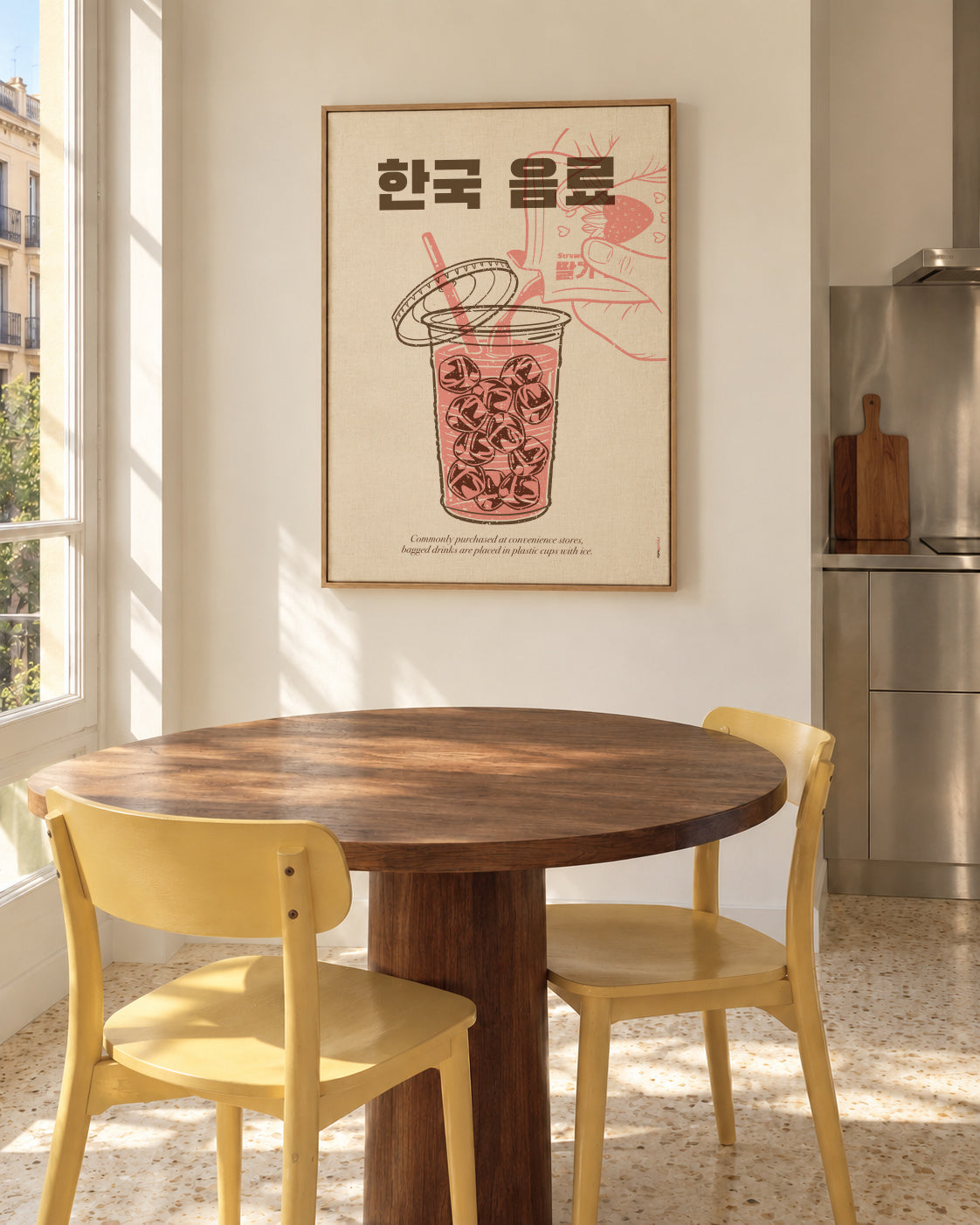 Korean Beverage - Framed canvas in an interior