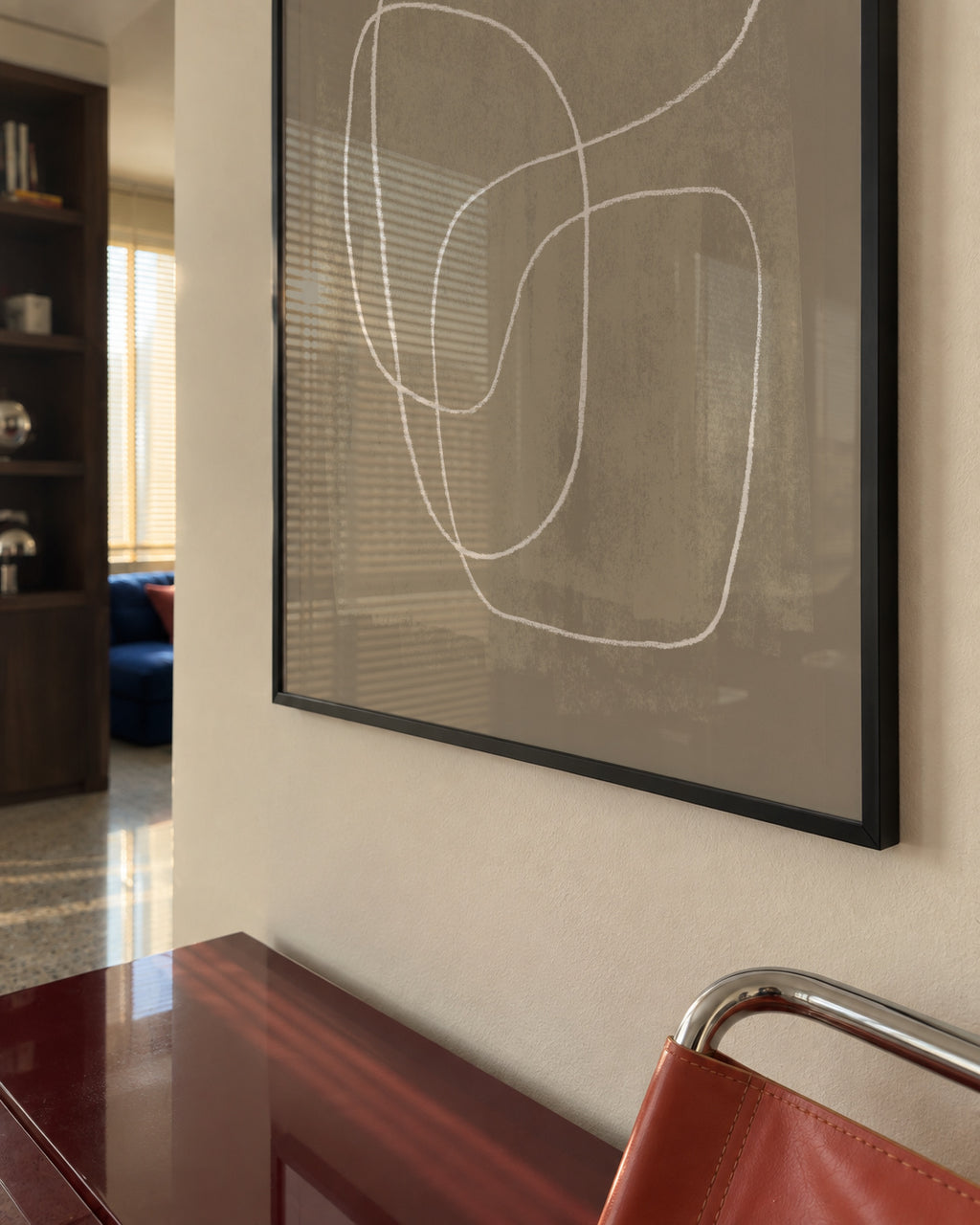 Pencil scribble Nº2 - Framed poster in an interior
