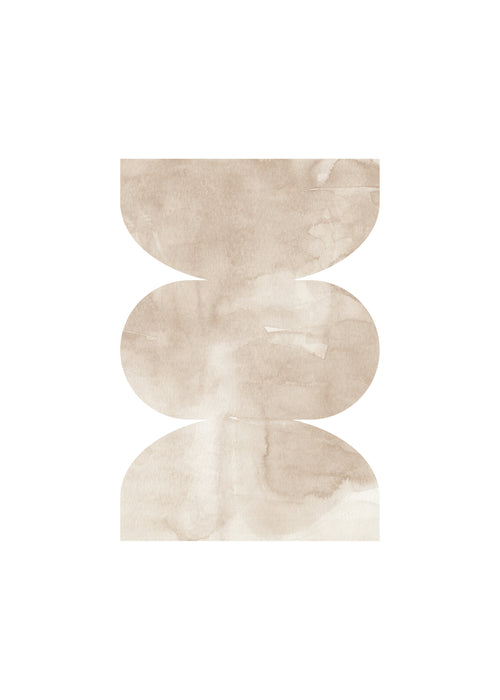 Watercolor shapes Nº4 - beige tones - Unframed art print
