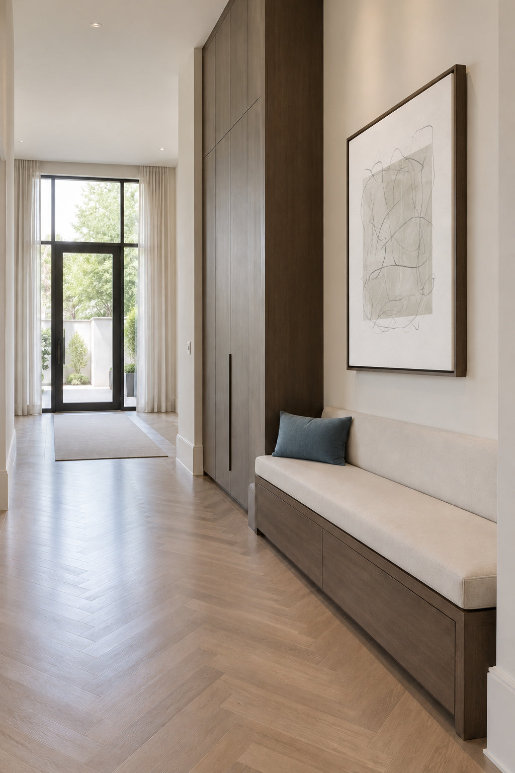 Whimsy Nº6 - Ash Gray - Framed canvas in an interior
