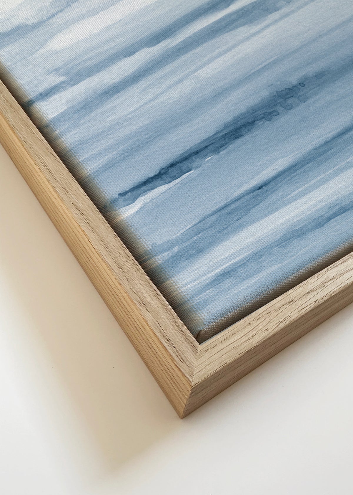 Watercolor landscape N 45 Indigo Blue - Framed canvas detail