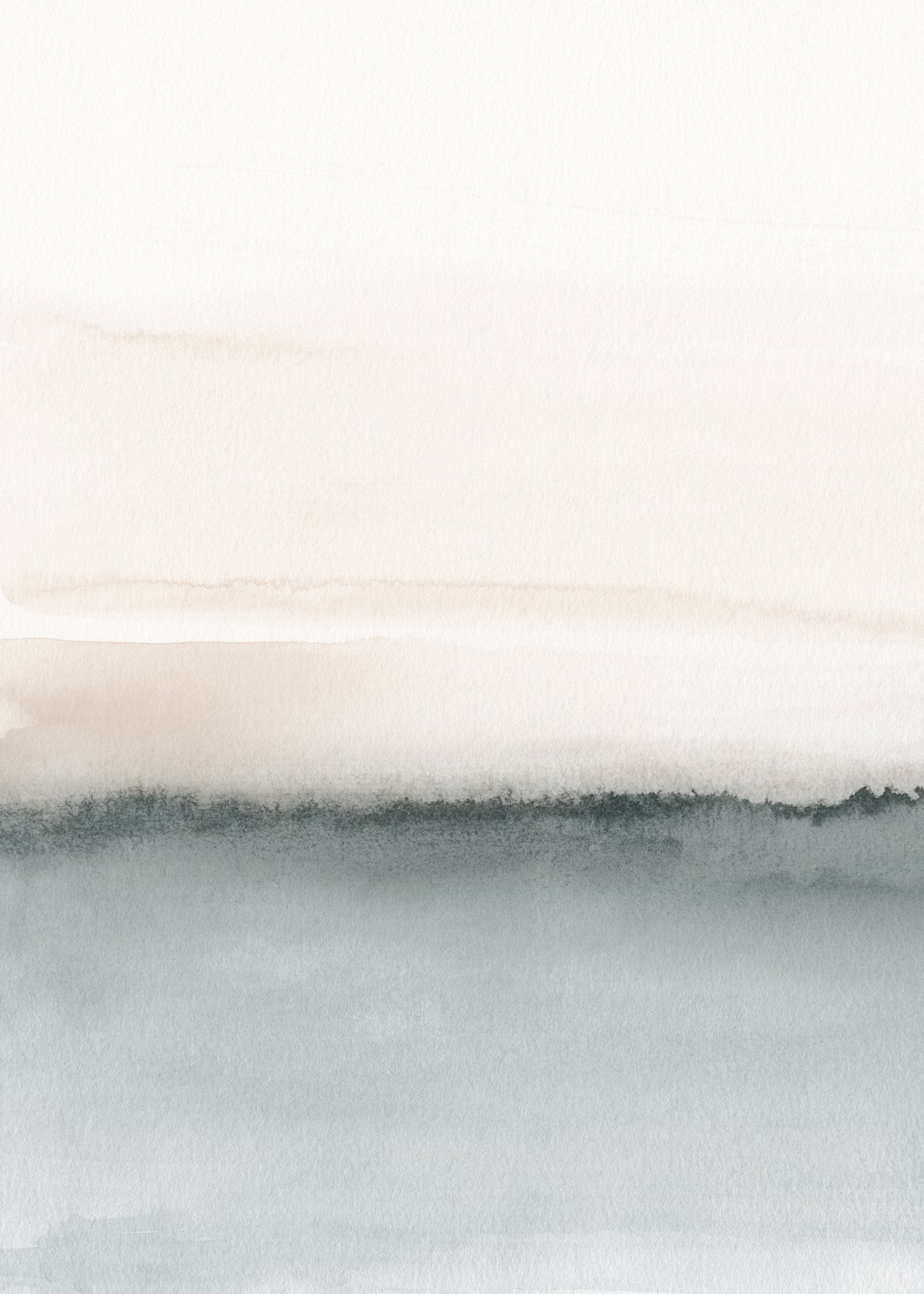 Watercolor landscape N 46 Soft coral & Gray 1/2 - Unframed art print