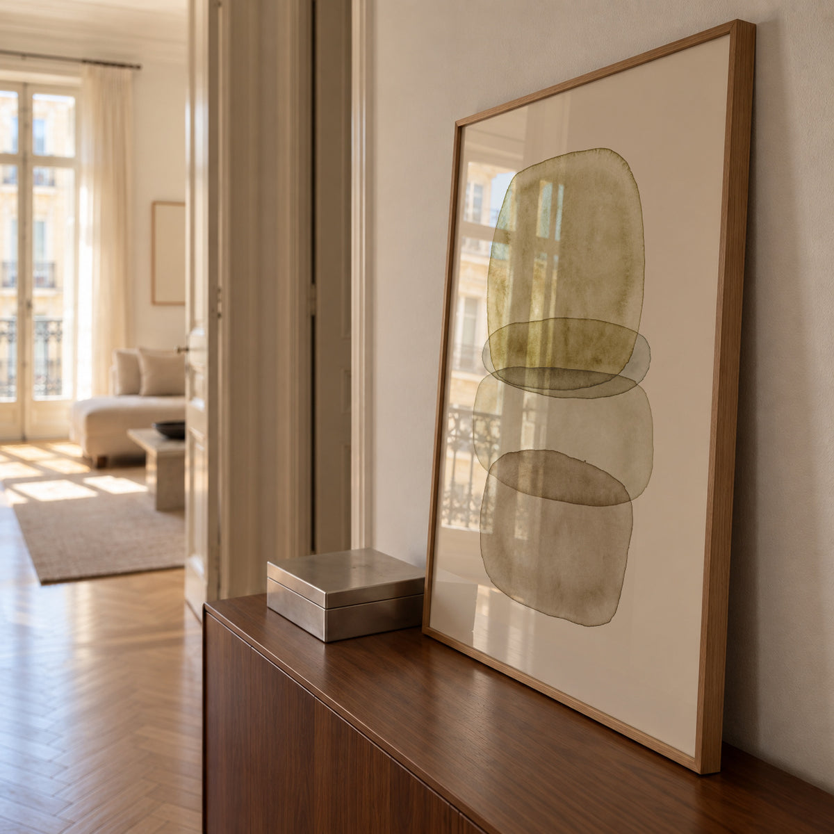 Watercolor abstraction 3 - Framed poster in an interior
