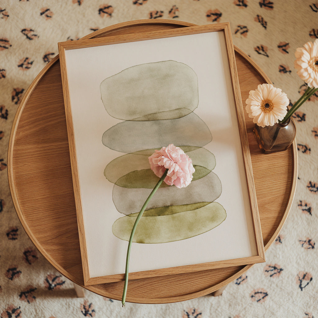 Watercolor abstraction 4 - Framed poster in an interior