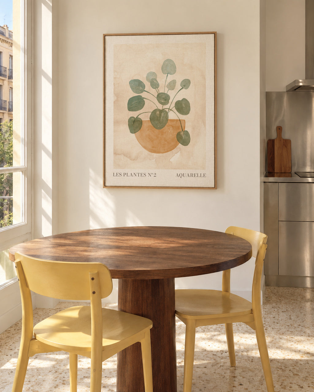 Les plantes Nº2 - Framed canvas in an interior