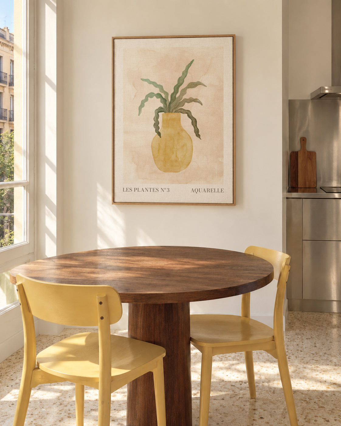 Les plantes Nº3 - Framed canvas in an interior