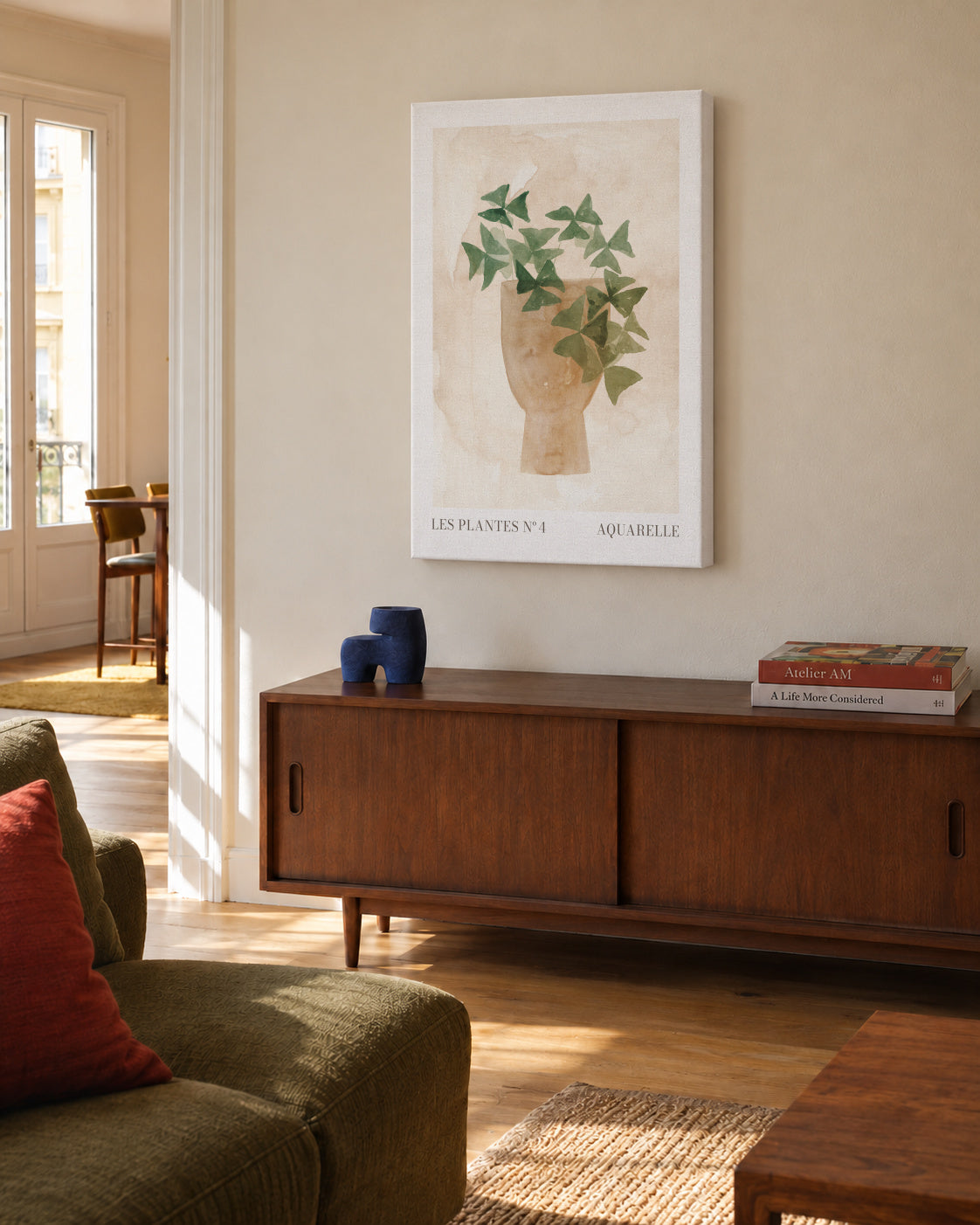 Les plantes Nº4 - Unframed canvas in an interior