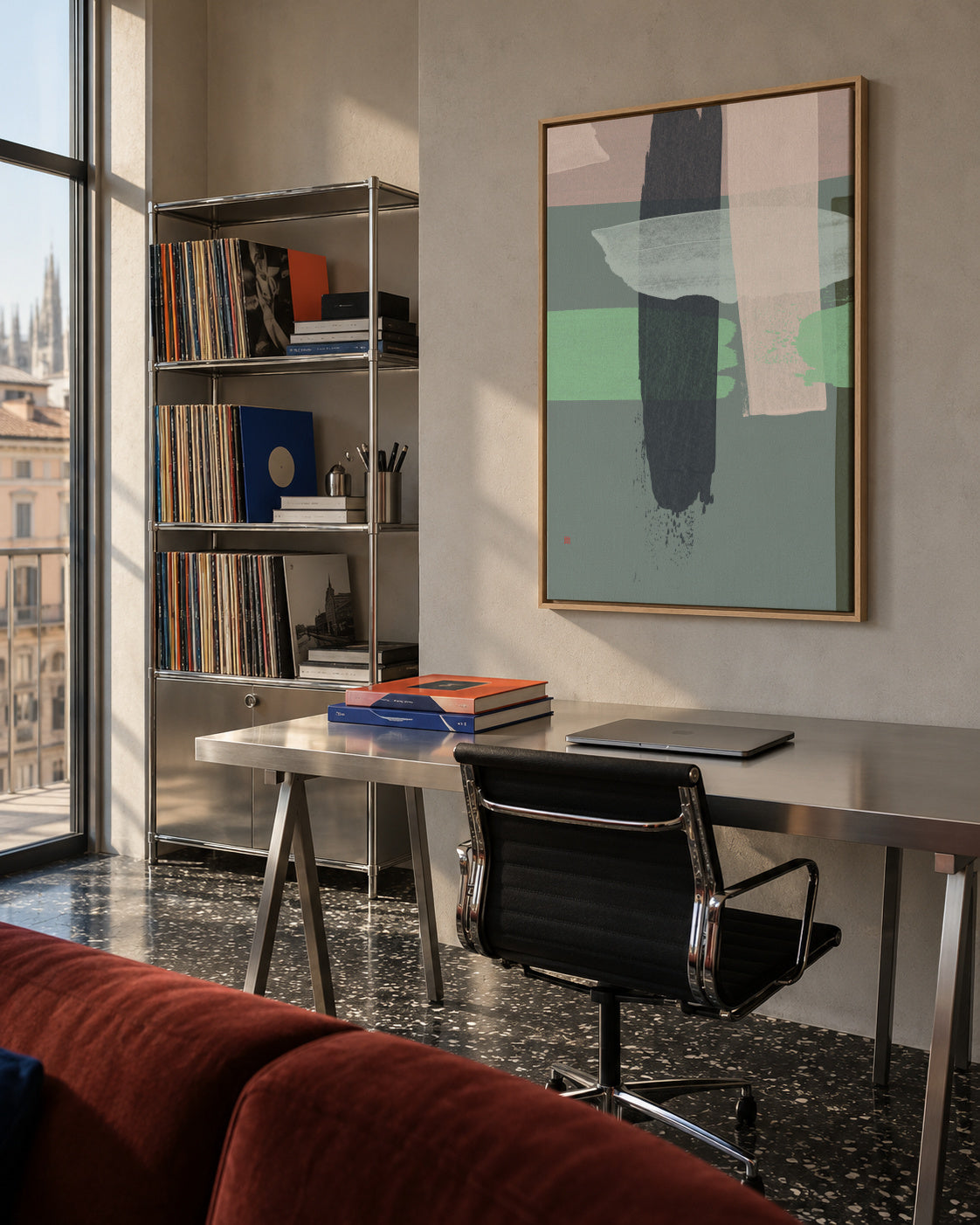 Wickerwork n° 1 - Framed canvas in an interior