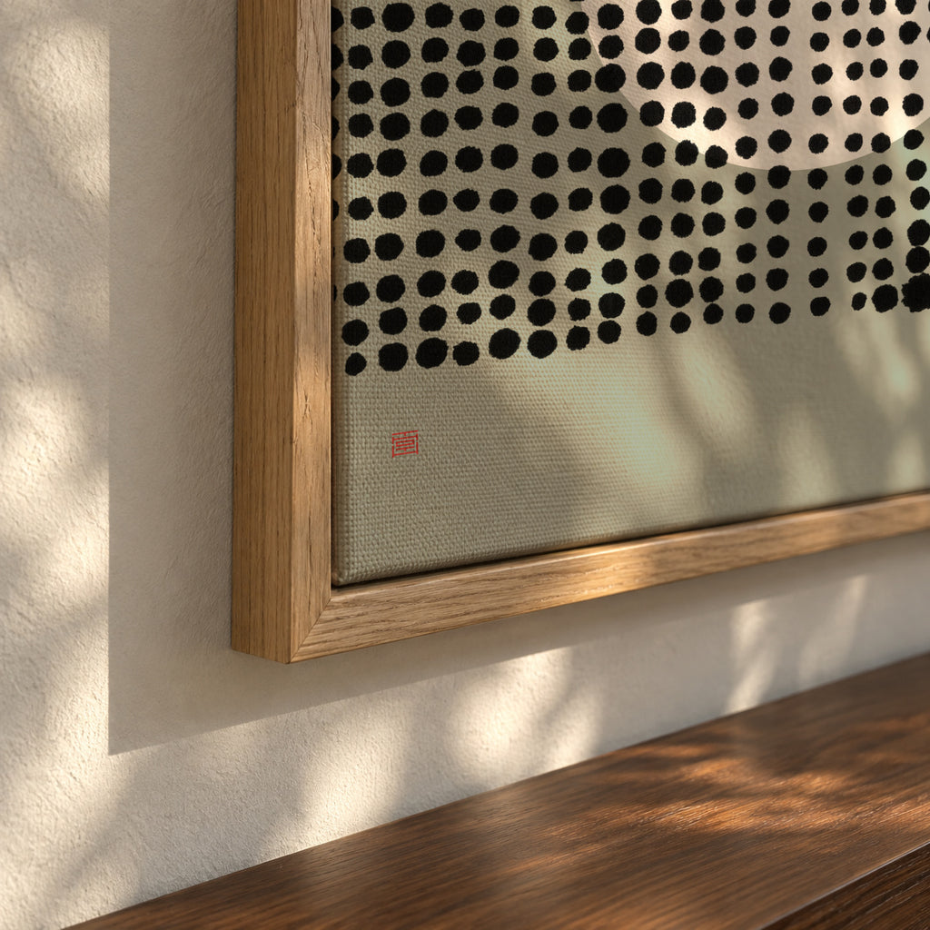 Hidden Moon n° 4 (Behind The Curtains) - Framed canvas detail