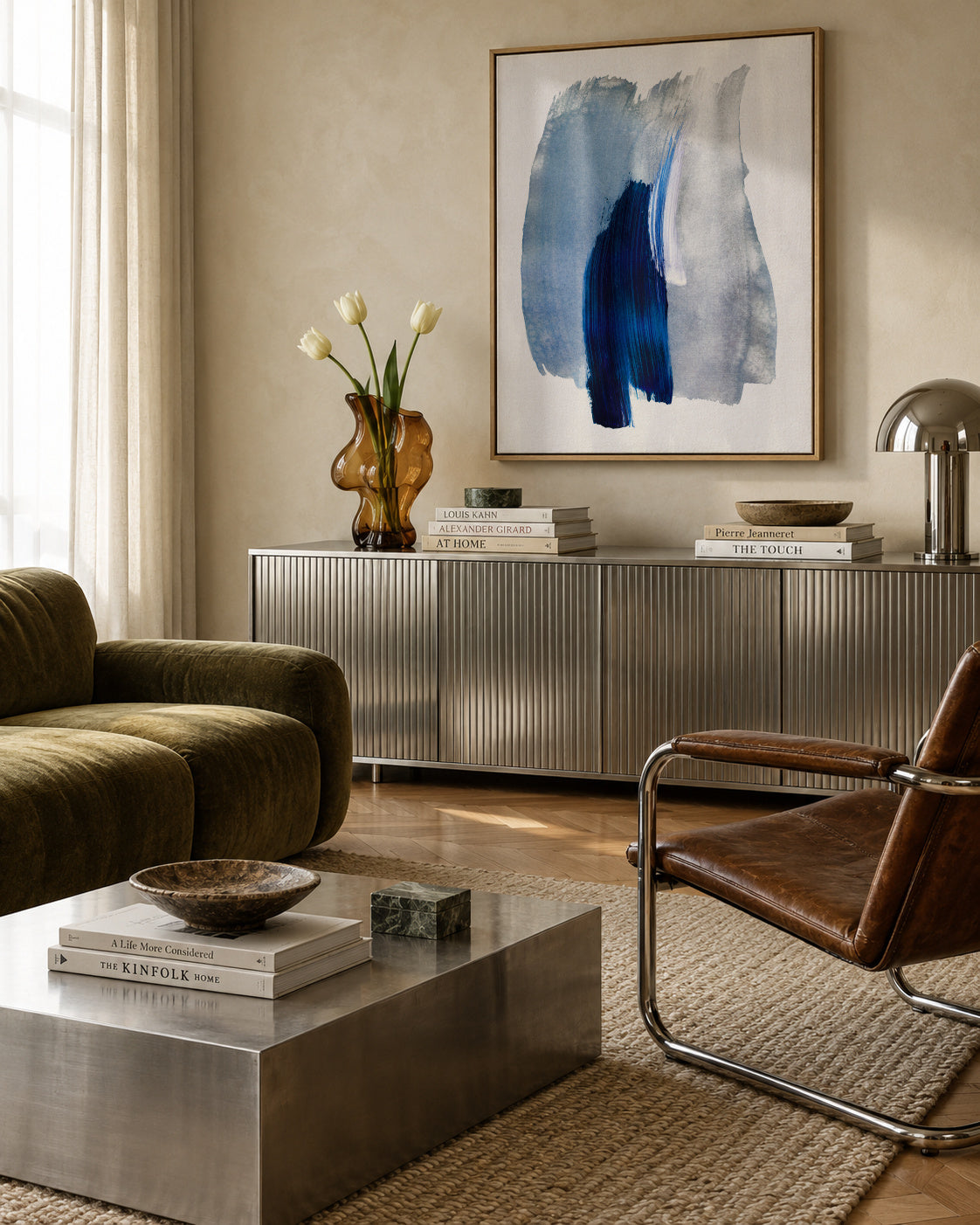 Abstract Brush Strokes 19X - Framed canvas in an interior