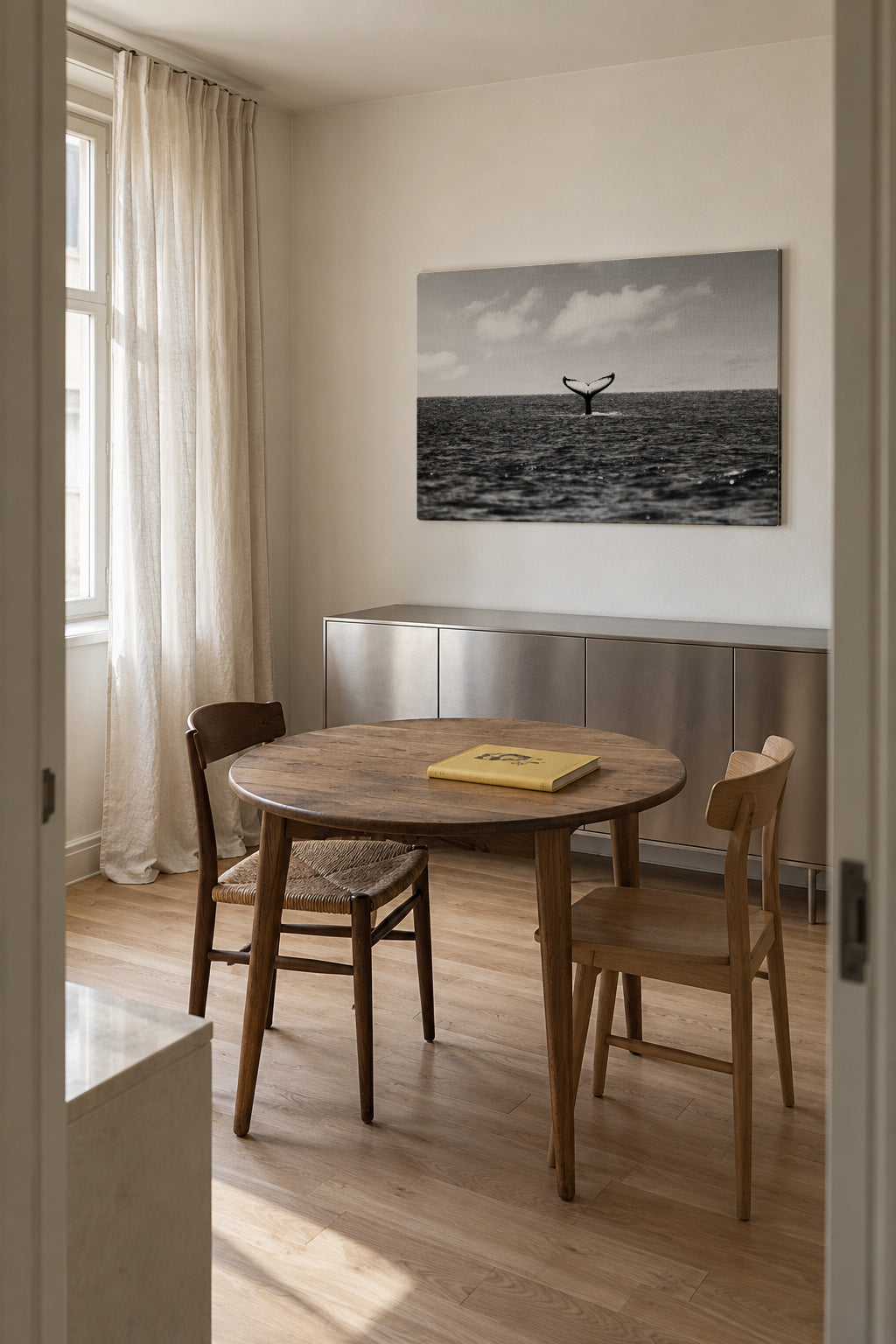 Whale Tail - Unframed canvas in an interior