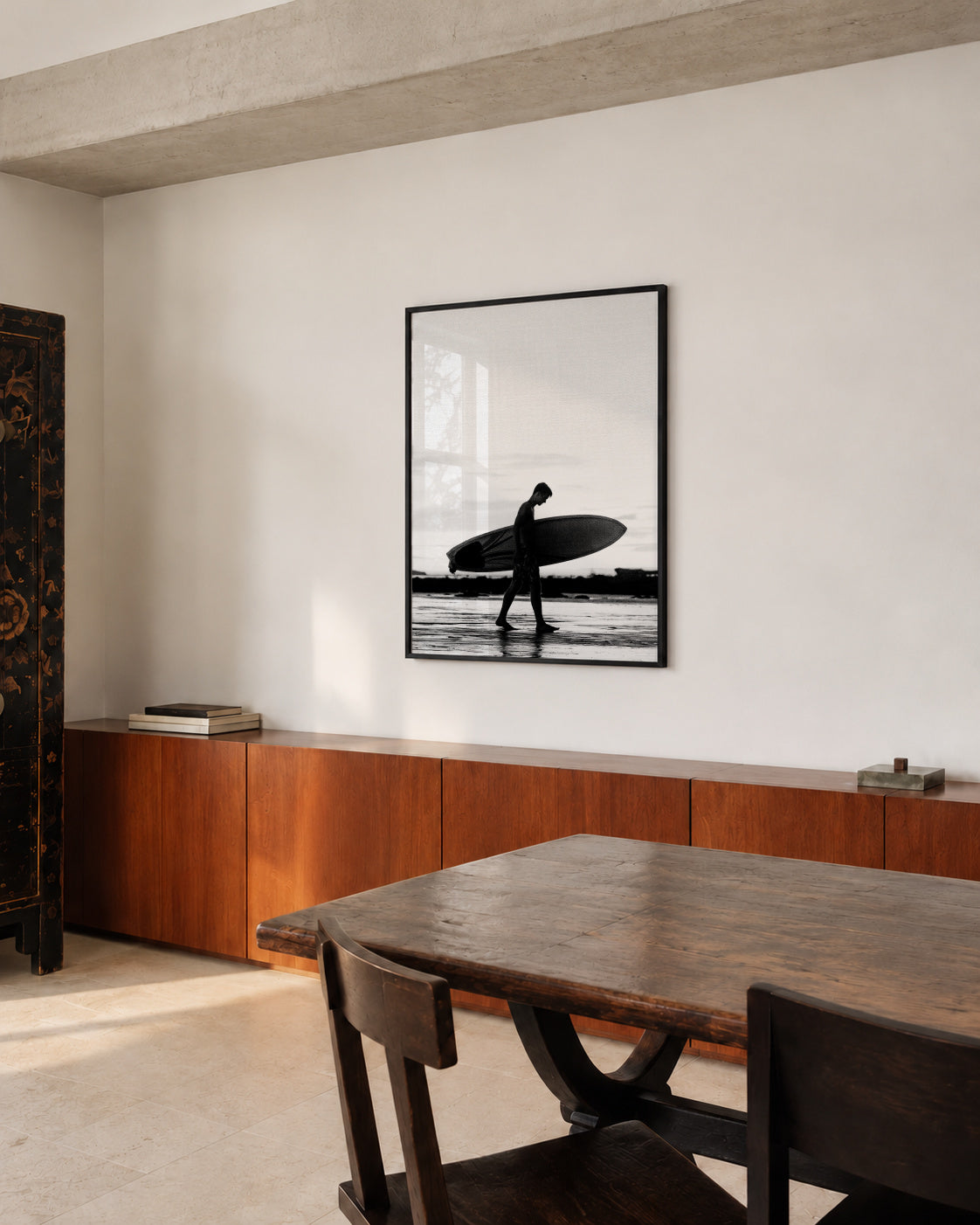 Surf Boy - Framed poster in an interior